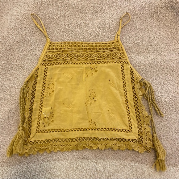 EUC Free People Garden Party Yellow/Mustard Cami Size XSmall - Picture 5 of 7